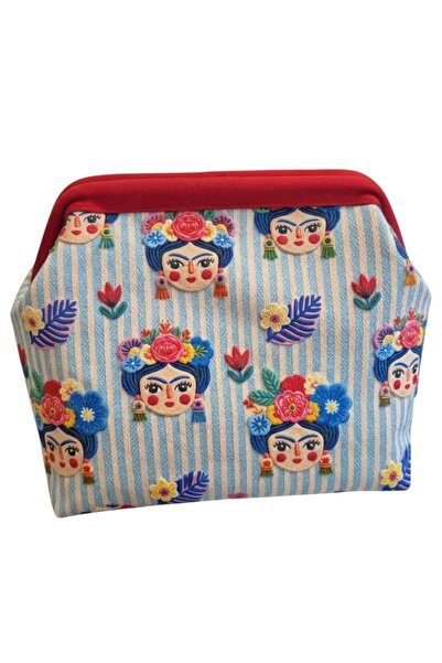 handedizayn Κρυφή Βοηθοποιούμενη Γυναικεία Τσάντα Clutch με Ρίγες Frida Kahlo