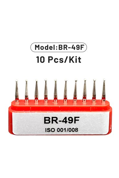 Choice10 BR-49F AG 1 Box Dental Diamond Burs Drill for High Speed Handpiece D...