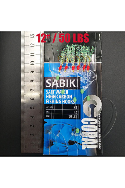 Choice B-12 Lunker Sabiki Lure Flasher Rig Hook Soft Bait Luminous Eel Glow D...