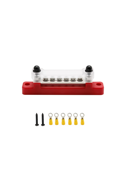 Choice 6 Terminal red 12V Power Distribution Block Bus Bar Marine Bus Bar,150...