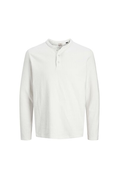 Jack & Jones Bluză cu mânecă lungă pentru bărbați 12266583 Albă