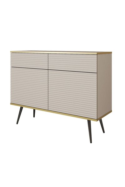 Lh-homefurniture Μπουφές Όρο MDF Μπεζ με μαύρα πόδια 107x85x39εκ.