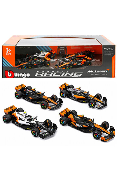 Burago 1:43 McLaren Formula 1 Racing Die Cast 4’lü Model Araba Seti