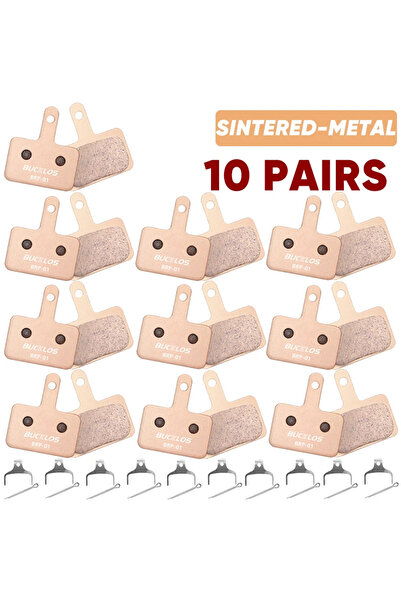 BUCKLOS Sintered 10Pairs Bike Sintered-Metal Disc Brake Pads MTB Hydraulic Di...