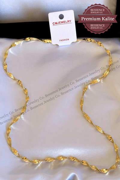 BESSENCE JEWELRY CO. CM Jew 14K Gold VIP Burgu Zincir Çelik Kolye Ritim Model...