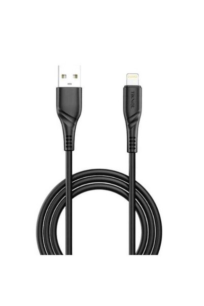 Tiknal كابل شحن آيفون TK-H092 من USB إلى Lightning، شحن سريع 2.4 أمبير ومزامنة البيانات، طول 1 متر، متانة تصل إلى 25,000+ انحناء - أسود