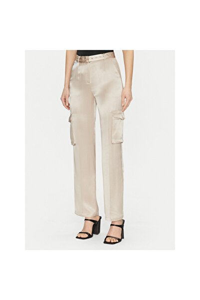 Guess Pantaloni de damă din material textil 5RGB067248A Bej