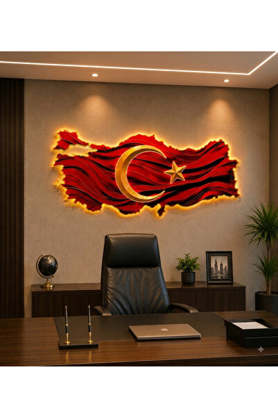 OMATEK SMART TECHNOLOGIES Türk Bayrağı LED Duvar Sanatı (70×145 cm) – Bluetoo...