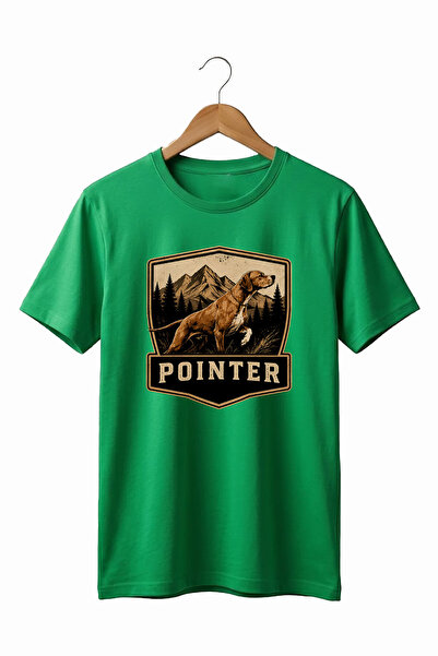 The Baski Hunting Hunting Pointer Hunter Dog Printed 100% Cotton Crew Neck Ba...