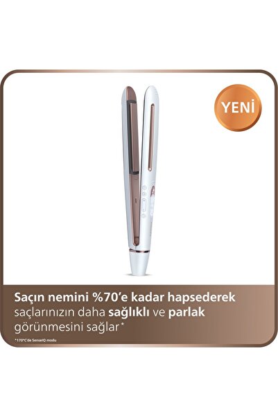 Philips 8000 Serisi Prestige Saç Düzleştirici, Beyaz Seramik, 15 Isı Kademesi...