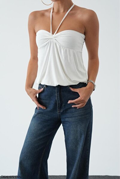 Lupies Women's Halter Neck Strapless Blouse