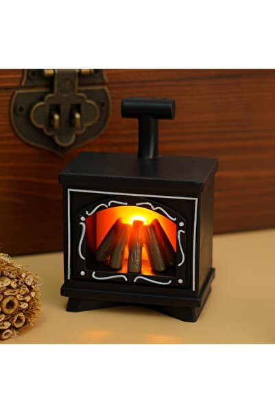 Choice Black Dollhouse Miniature Fireplace Glowing Stove Model House Furnitur...