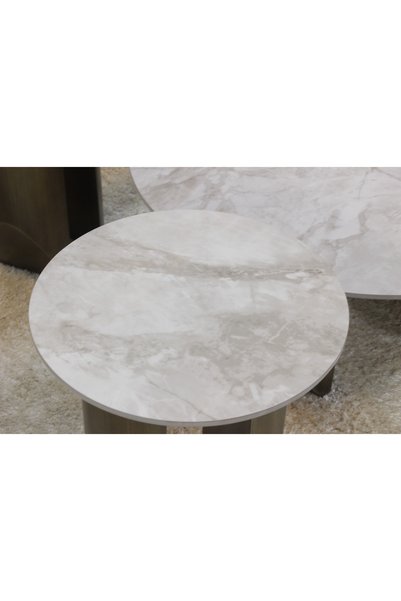 GLAMOURE HOME Modern Geometric Nesting Dining and Coffee Table Set (5 Pieces)