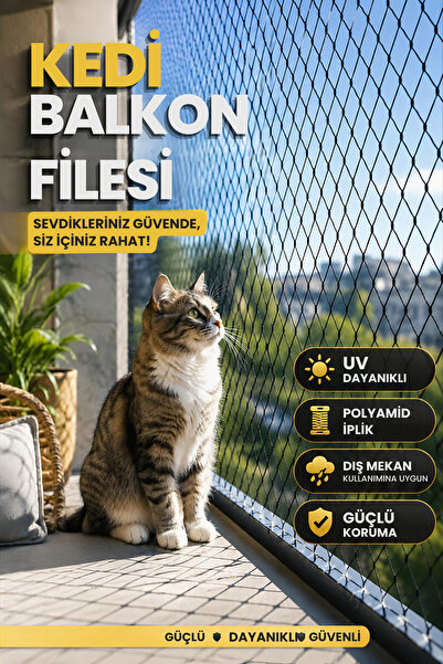 Azm türkiye Siyah 2,5x8 Metre | Balkon Güvenlik Filesi | Balkon Filesi | Balk...