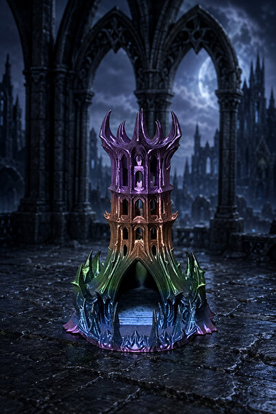 Doppelganger3d Gece Tacı 20 cm Rainbow Silk FRP RPG Zar Kulesi - 7'li Frp Zar...