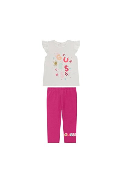 Guess Set Tricou și Colanți Fete A6GG08K6YW4 Alb