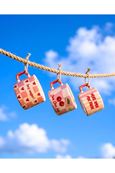 Junno Gift 3lü Amor Collection Kupa Seti - 3 Adet Kahve Bardağı