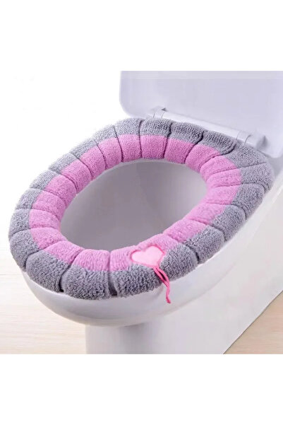 Choice3 Portable pink Warm Toilet Seat Cover Comfortable Thick Knitted O-shap...