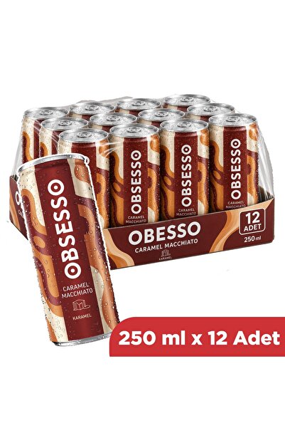 OBSESSO Caramel Macchiato Soğuk Kahve 250 ml x 12 Adet