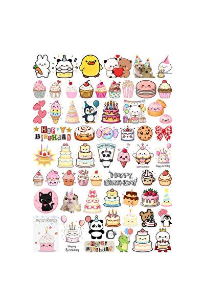 Ororabutik 62 Pieces Birthday Sticker Set for Laptop, Phone Case, Scrapbook, ...