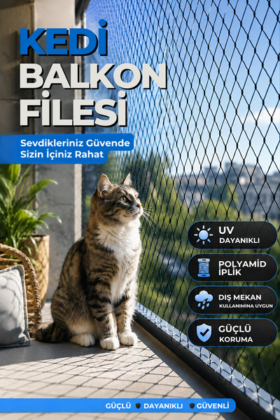 Azm türkiye Siyah 3x5 Metre | Balkon Güvenlik Filesi | Kedi Pencere Filesi | ...