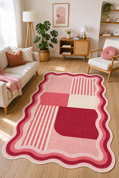 Toronto Home Dijital Kaymaz Yıkanabilir Modern Retro Salon Halısı Mutfak Halı...