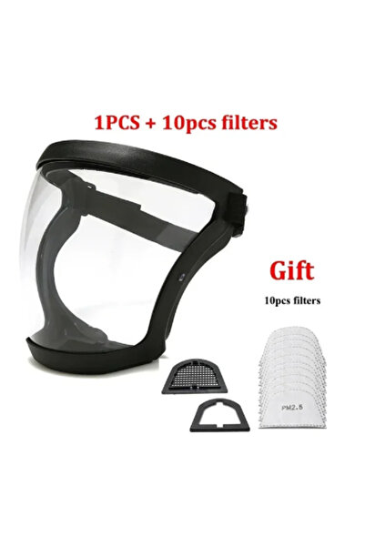 Choice Black with 10Filters Full Face Shield Mask Transparent Head Eye Safety...