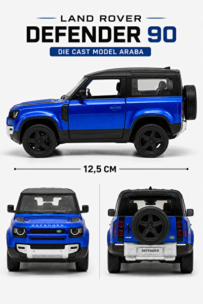 YILDIRIM OYUNCAK Die Cast Land Rover Defender 90 Model Araba 12,5cm – 1:36 Ölçek Metal Gövdeli Açılır Kapılı Çek Bırak Araba