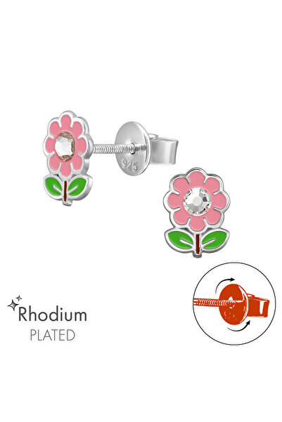 Sophia Collection Cercei pentru copii, argint 925 placat cu rodiu, model LOCK...