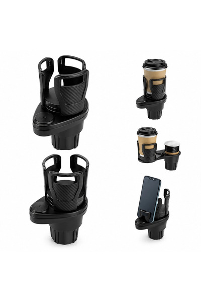 SORA GROUP In-Car Multifunctional Cup Holder - 2 Compartments 360 °   Rotatab...