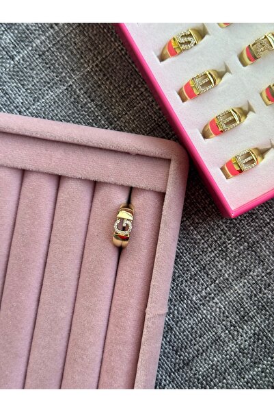 xUPING 14 K Gold Zirkon taşlı AYARLANABİLİR G harf yüzük