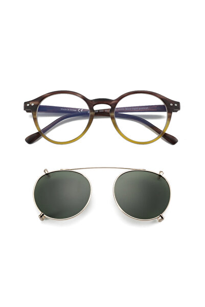 Choice6 ZENOTTIC 05 CRY BRN-GD CLIP ZENOTTIC Steampunk Style Glasses (Anti Bl...