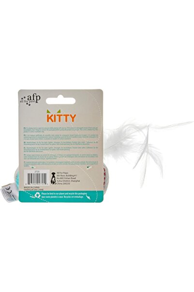 All For Paws Kitty - Feather Ball - Turquoise