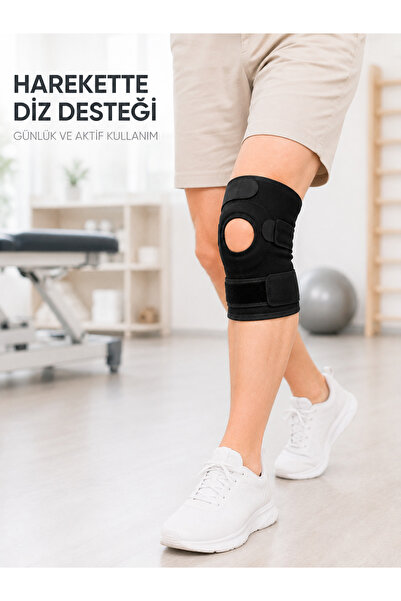 alemdarshop Short Ligament Knee Brace Open Kneecap Adjustable Velcro Knee Sup...