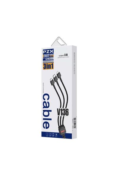 OEM PZX V136 Καλώδιο Φόρτισης και Μεταφοράς Δεδομένων 1.2M / Charging And DAT...