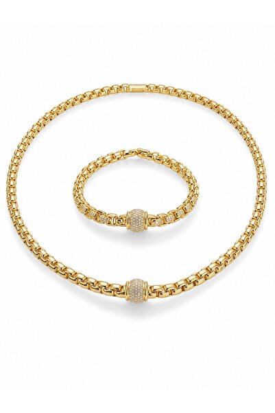 serelya Xuping Singapore Zincir Model Necklace and Bracelet Set