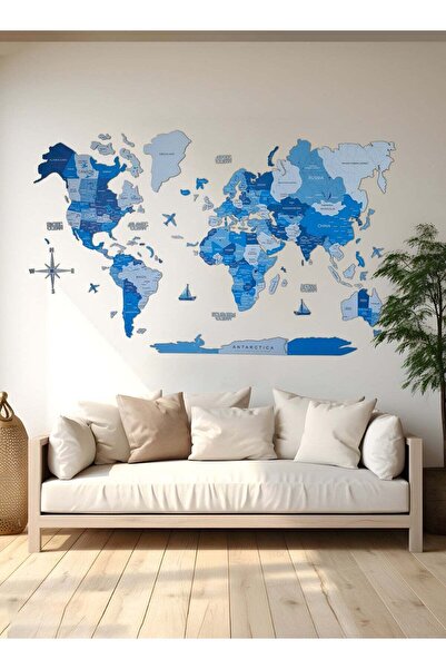 Enjoy The Wood Wooden World Map Wall Decor Travel Wall Art Home Decoration UA...