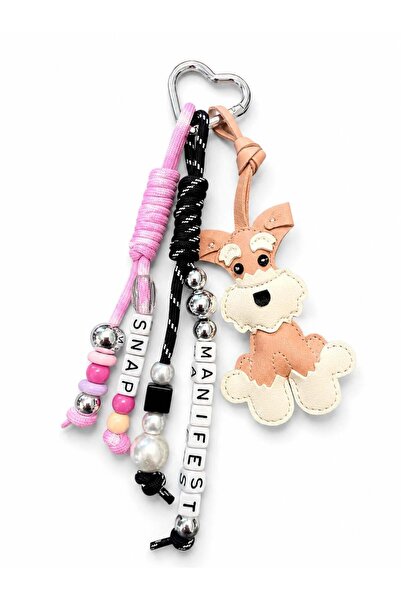 Les Petites Mains Manifest Pembe Köpek Çanta Charmı