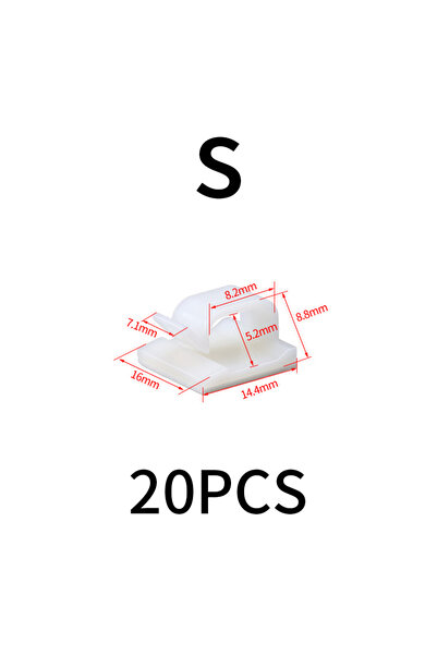 Choice S white(20PCS) 3M Adhesive Cable Clips: UL 94V-2 Nylon PA66 Fire-Resis...