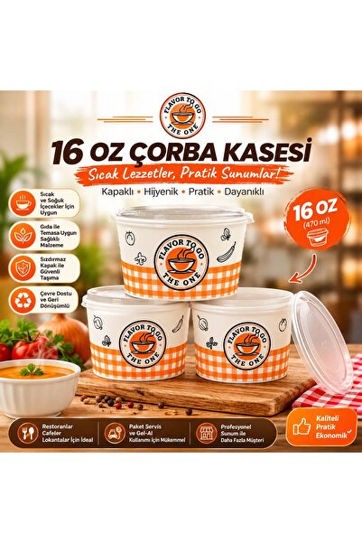 Genel Markalar Çorba kasesi 16oz kapaklı 25 adet