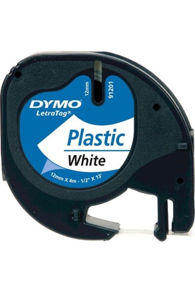 Dymo S0721660 Letratag Plastik Etiket 12 mm X 4 Metre Beyaz 91201
