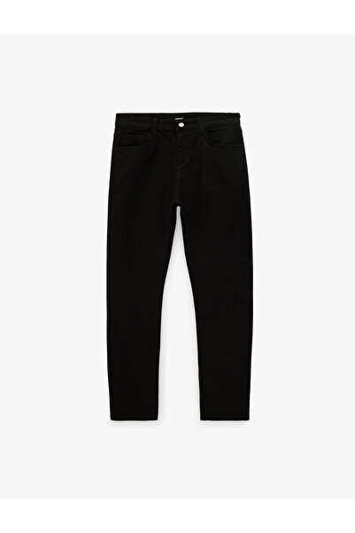 Koton Pantaloni slim fit din bumbac, cu buzunare și nasturi