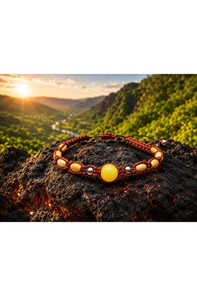 magıcgrange 4 Element Natural Stone Bracelet Set – Fire Water Earth Air, Agat...