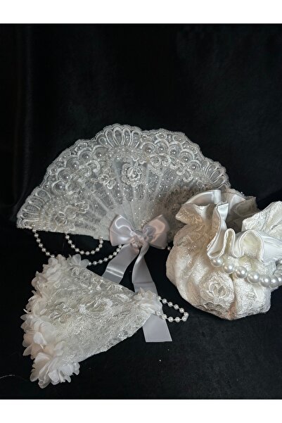 Bridal Luxe Βίντατζ δαντελωτή νυφική τσάντα και μαντήλι νύφης