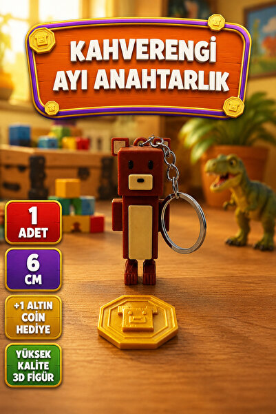 YAGLİZ Super Bear Adventure Kahverengi Ayı Baaren Anahtarlık Oyuncak Figür