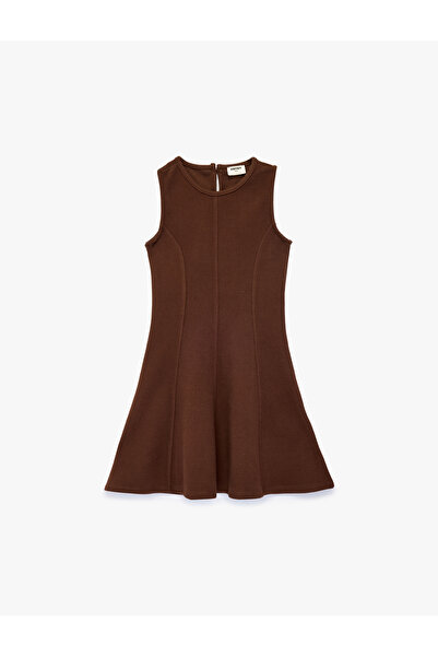 Koton Cotton Slim Fit A-Line Crew Neck Sleeveless Dress