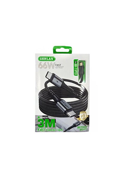 OEM GERLAX GD-71PT3 Καλώδιο Type-C To Type-C Cable 66W 3M - Χρώμα: Μαυρο