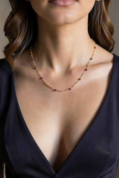 PRVT Red Cubes Station Necklace
