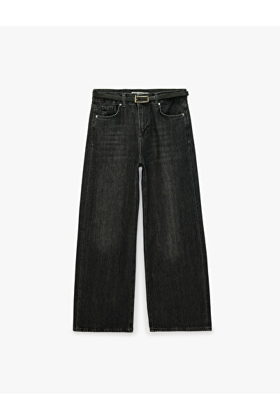 Koton Buttoned Pocket Detail Regular Waist Loose Fit Denim Trousers - Loose S...