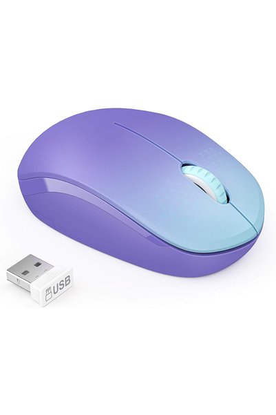 Choice Gradient Purple Seenda 2.4G USB Wireless Mouse Noiseless Click Mini Mi...